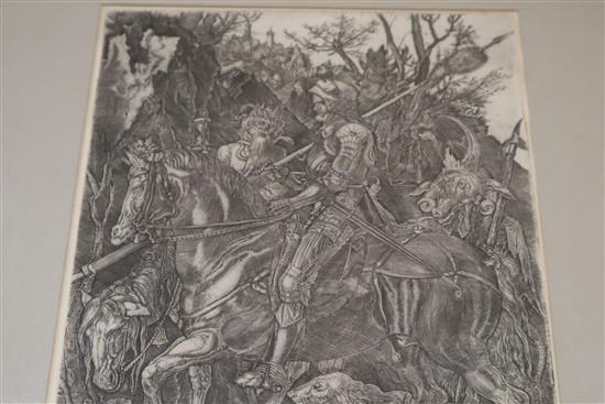 Albrecht Durer, etching, The Knight, Death and The Devil, 4th State, 24 x 18cm
